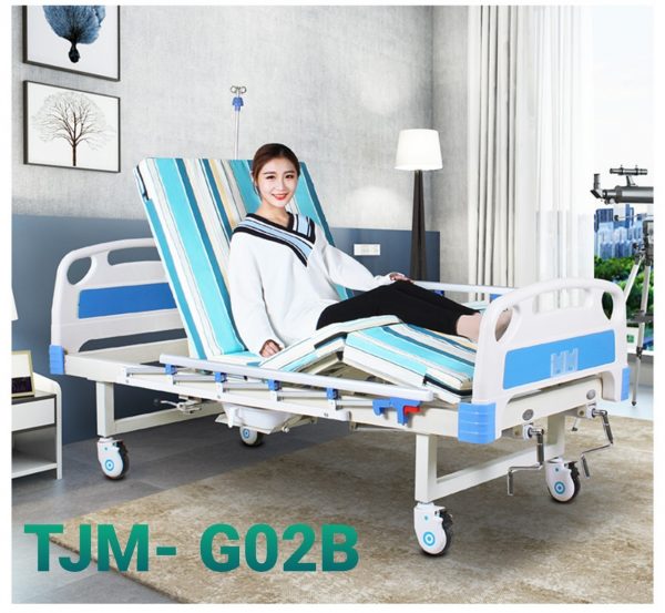  Giường bệnh 2 tay quay có chậu gội đầu và bô vệ sinh TJM-G02B
