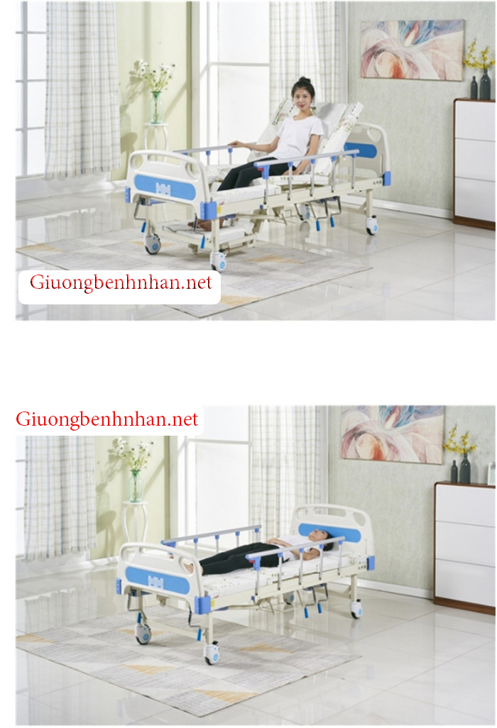 Giường y tế có 4 tay quay