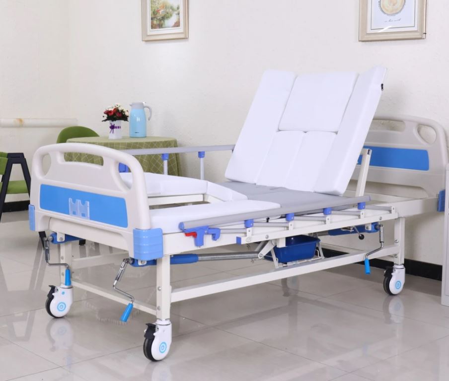 Giường bệnh 2 tay quay cho người bị bệnh Uốn ván nặng và di chứng