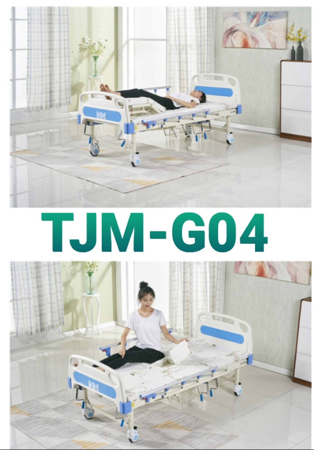 Giường 2 tay quay có bô